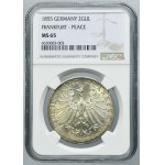 Germany, City of Frankfurt, 2 Gulden 1855 - NGC MS65
