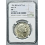 Germany, Baden, Friedrich I, Thaler Karlsruhe 1864 - NGC MS61