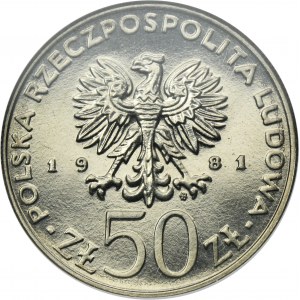 PRÓBA NIKIEL, 50 złotych 1981 Władysław I Herman - NGC MS67
