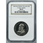 PRÓBA NIKIEL, 50 złotych 1981 Władysław I Herman - NGC MS67