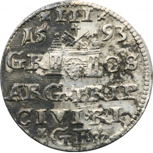 Sigismund III Vasa, 3 Groschen Riga 1593 - LIV