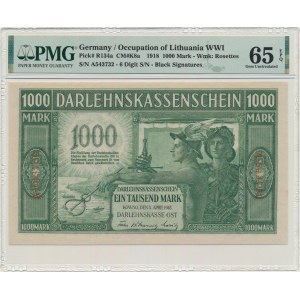 Kowno, 1.000 Mark 1918 - A - 6 digit series - PMG 65 EPQ