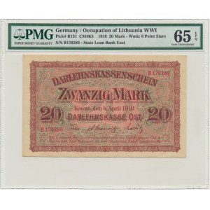 Kowno, 20 Mark 1918 - B - PMG 65 EPQ