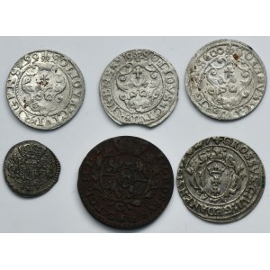 Lot, Sigismund III Vasa, Augustus III the Poland, Poniatowski, Heller, schillings and groschen (6 pcs.)
