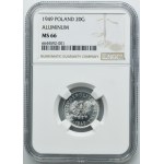 20 groszy 1949 Aluminium - NGC MS66
