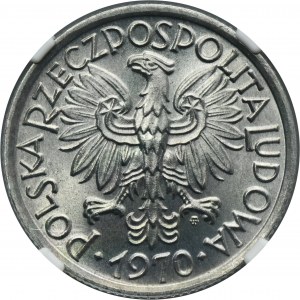 2 złote 1970 Jagody - NGC MS66 - zaokrąglony daszek