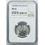2 złote 1970 Jagody - NGC MS66 - zaokrąglony daszek