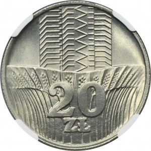 20 złotych 1973 Wieżowiec i kłosy - NGC MS66