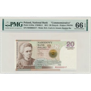 20 złotych 2011 - Maria Skłodowska Curie - PMG 66 EPQ