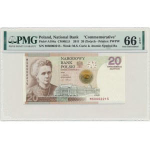 20 PLN 2011 - Maria Skłodowska Curie - PMG 66 EPQ