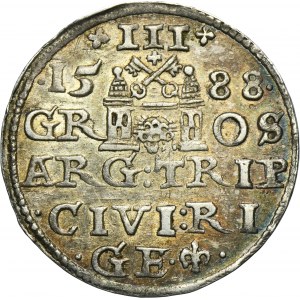 Sigismund III Vasa, 3 Groschen Riga 1588 - RARE, small head