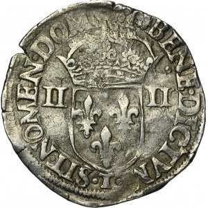 Henry III of France, 1/4 Ecu Nantes 1582 T - RARE
