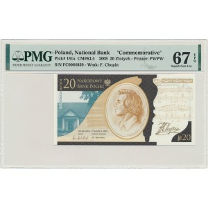 20 złotych 2009 - Fryderyk Chopin - PMG 67 EPQ