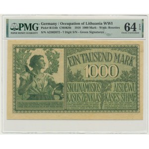 Kowno, 1.000 Mark 1918 - A - 7 digit series - PMG 64 EPQ - RARE