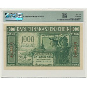 Kowno, 1.000 Mark 1918 - A - 7 digit series - PMG 64 EPQ - RARE