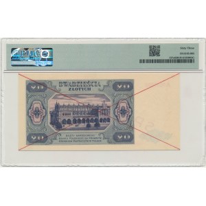 20 złotych 1948 - SPECIMEN - A 0000000 - PMG 63 - RZADKI