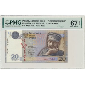 20 złotych 2018 - 100-lecie odzyskania Niepodległości - PMG 67 EPQ