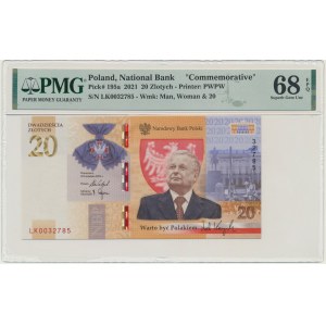 20 złotych 2021 - L. Kaczyński - PMG 68 EPQ