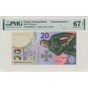20 złotych 2020 - Bitwa Warszawska - PMG 67 EPQ