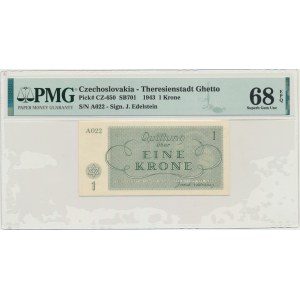 Czechoslovakia (Theresienstadt Ghetto), 1 Kronen 1943 - PMG 68 EPQ