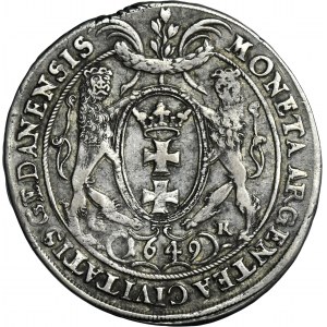John II Casimir, Thaler Danzig 1649 GR
