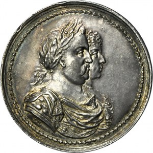 John III Sobieski, Coronation Medal of the Royal Couple 1676 - RARE, Hohn