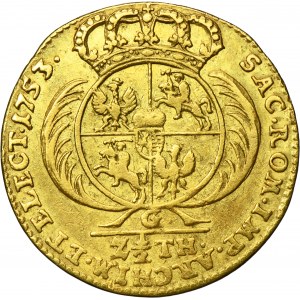 Augustus III of Poland, 1/2 August d'or (2 1/2 Thaler) Leipzig 1753 G - VERY RARE