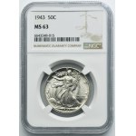 USA, 1/2 Dollar Philadelphia 1943 - Liberty - NGC MS63