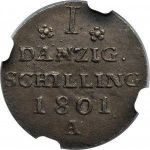 Free City of Danzig, Schilling 1801 A - NGC MS62 BN