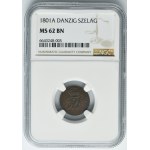 Free City of Danzig, Schilling 1801 A - NGC MS62 BN