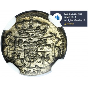 Augustus III of Poland, Heller Dresden 1749 FWôF - NGC MS65 - RARE