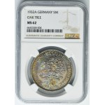 Germany, Weimar Republic, 5 Mark Berlin 1932 A - Oak - NGC MS62