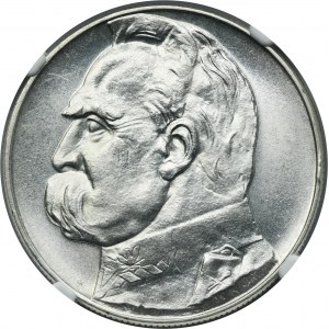 Piłsudski, 10 złotych 1937 - NGC UNC DETAILS