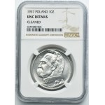Piłsudski, 10 złotych 1937 - NGC UNC DETAILS