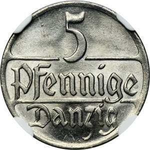 Free City of Danzig, 5 pfennige 1923 - NGC MS65