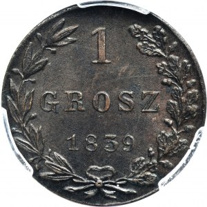 1 groschen Warsaw 1839 MW - PCGS MS63 BN