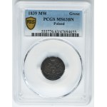 1 groschen Warsaw 1839 MW - PCGS MS63 BN
