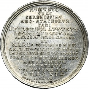 Augustus II the Strong, Wedding Medal of Prince Friedrich Augustus 1719 - VERY RARE
