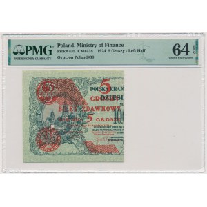 5 groszy 1924 - lewa połowa - PMG 64 EPQ