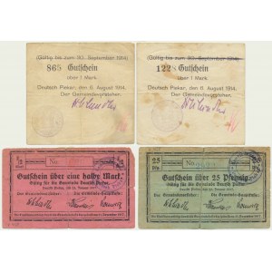 Silesia, Deutsch Piekar, 25 Pfennig - 1 Mark 1914-17 (4 pcs.)