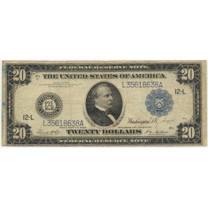 USA, Blue Seal, San Francisco, 20 Dollars 1914 - White & Mellon- PMG 20