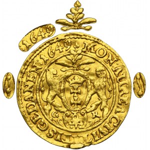 John II Casimir, Ducat Danzig 1649 GR - RARE