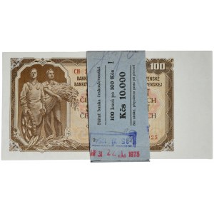 Tschechoslowakei, 100 Kronen 1953 - Bankpaket - (100 Stück).
