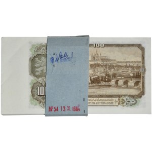Tschechoslowakei, 100 Kronen 1953 - Bankpaket - (100 Stück).