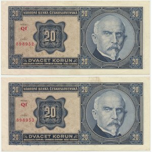 Czechoslovakia, 20 Korun 1926 (2 pcs.)