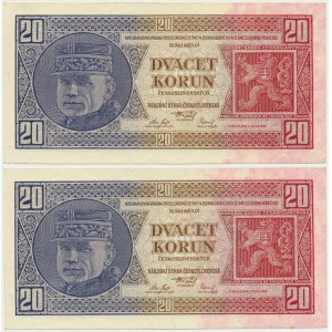 Czechoslovakia, 20 Korun 1926 (2 pcs.)