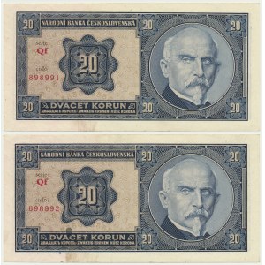 Czechoslovakia, 20 Korun 1926 (2 pcs.)