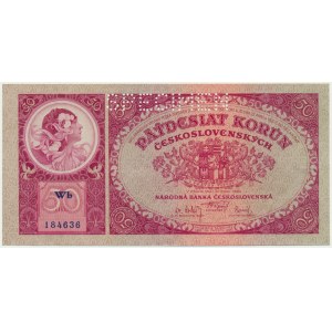 Czechoslovakia, 50 Korun 1929 - SPECIMEN