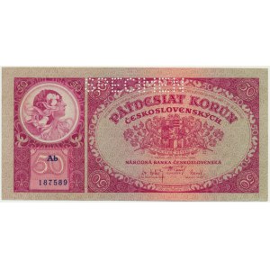 Czechoslovakia, 50 Korun 1929 - SPECIMEN