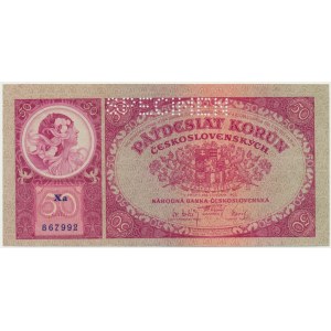 Czechoslovakia, 50 Korun 1929 - SPECIMEN